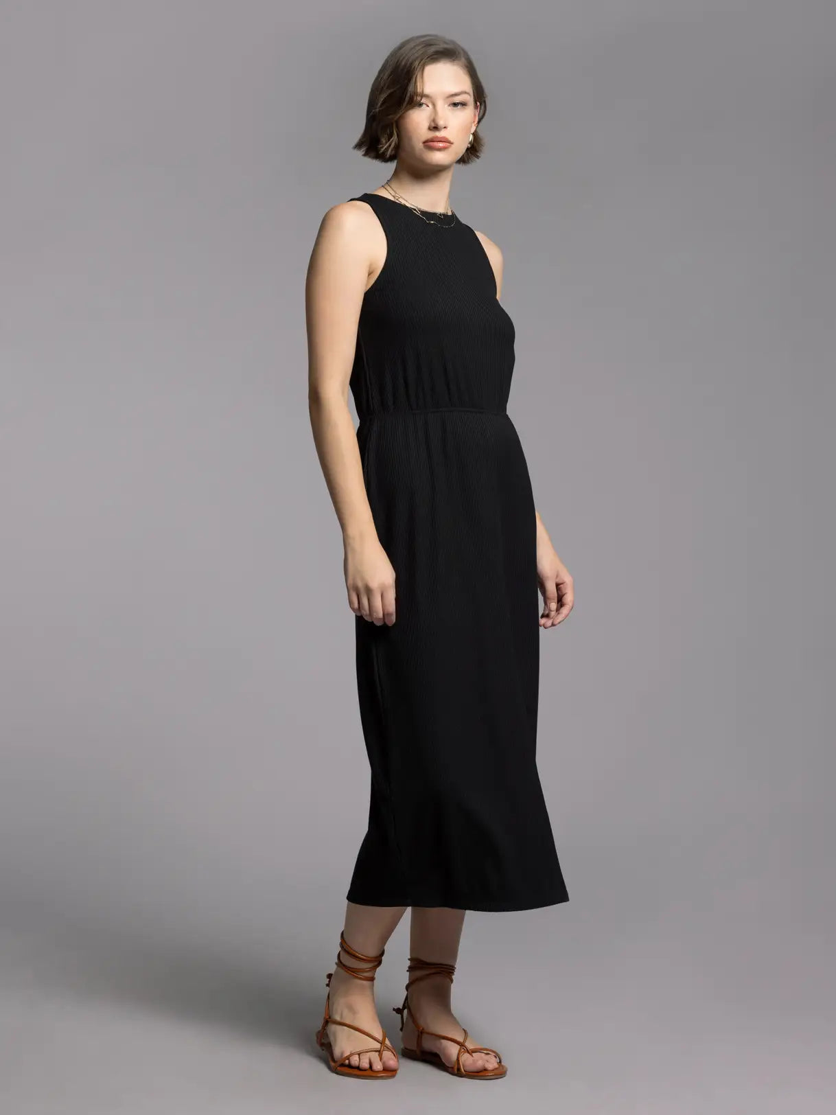 Elastic Waist Sleeveless Dress