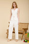 Elastic Waist Wide Leg Linen Pants