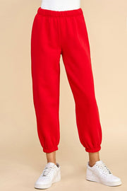 Elastic Waistband Jogger Sweatpants-Sweatpants-TCEC-S-Red-Urbanheer