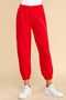 Elastic Waistband Jogger Sweatpants-Sweatpants-TCEC-S-Red-Urbanheer