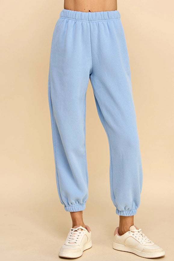 Elastic Waistband Jogger Sweatpants-Sweatpants-TCEC-S-BABY BLUE-Urbanheer