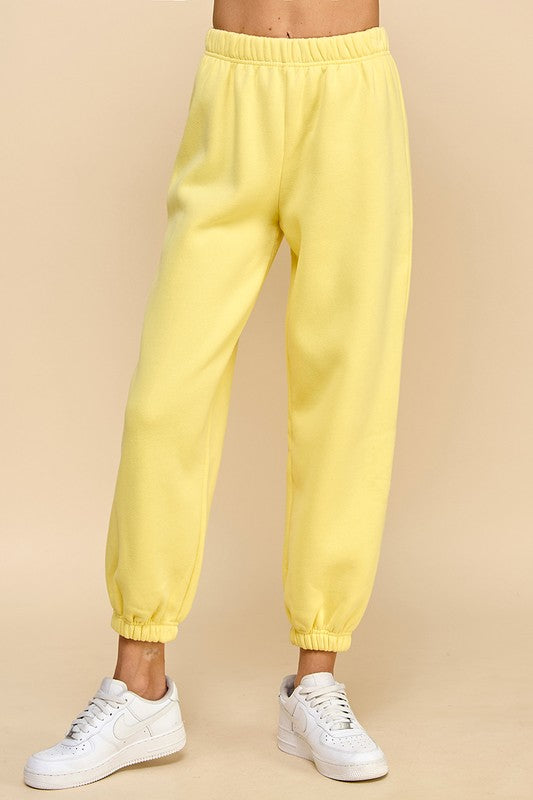 Elastic Waistband Jogger Sweatpants-Sweatpants-TCEC-S-Yellow-Urbanheer