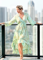 Elba Silk Dress ☆ Pistachio Gold-Dress-Sun + Soul-One Size-Pistachio-Urbanheer