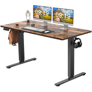 Electric Height Adjustable Standing Desk,Sit to Stand Ergonomic Computer Desk,Brown,55'' x 24'-UH Decor-Default-Urbanheer