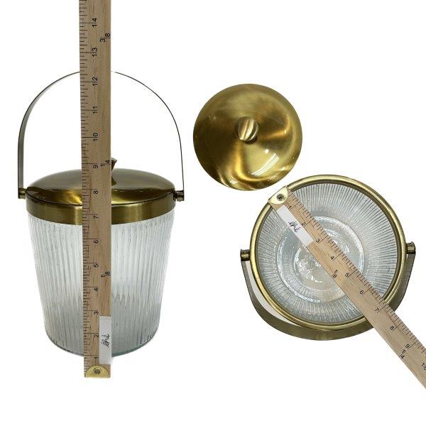 Elegant Glass & Gold Ice Bucket-Ice Buckets-India Handicrafts Inc-8.3 x 8 x 8.5 in (21 x 20.3 x 21.6 cm)-Urbanheer