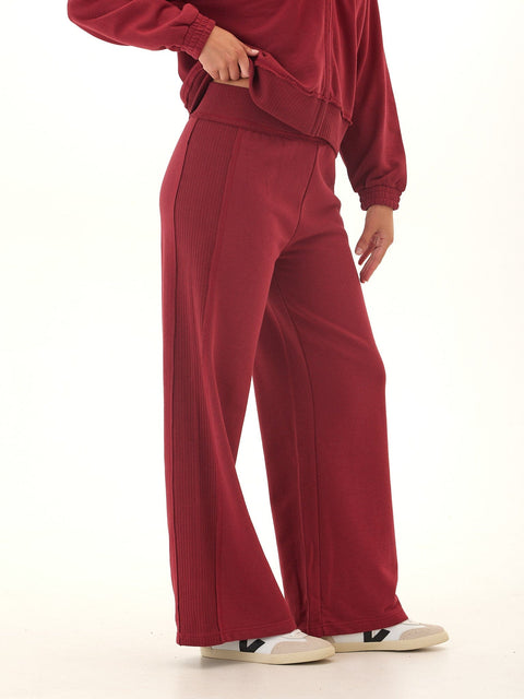 Elexis French Terry Rib Mix Wide Leg Pant