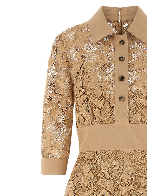 Elie Saab Floral Macramé Dress