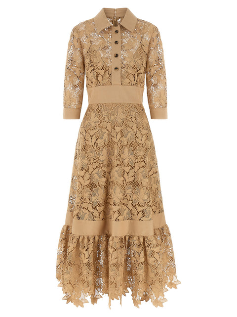Elie Saab Floral Macramé Dress