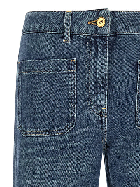 Elisabetta Franchi Logo Embroidery Jeans