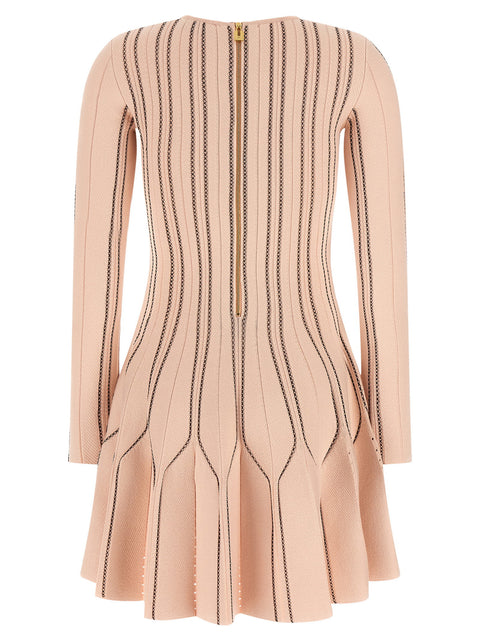 Elisabetta Franchi Pink Origami Knit Dress