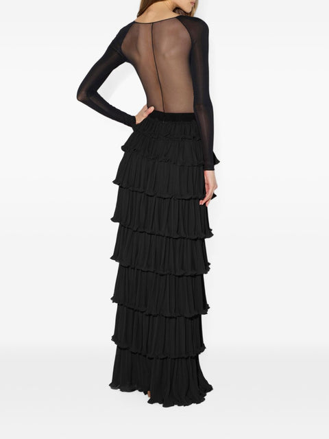 Elisabetta Franchi Tulle Panel Jersey Bodysuit