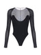 Elisabetta Franchi Tulle Panel Jersey Bodysuit