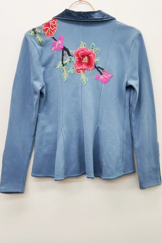 Elise Embellished Blazer-Blazer-Aratta-S-Vintage Blue-Urbanheer