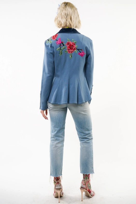 Elise Embellished Blazer-Blazer-Aratta-S-Vintage Blue-Urbanheer