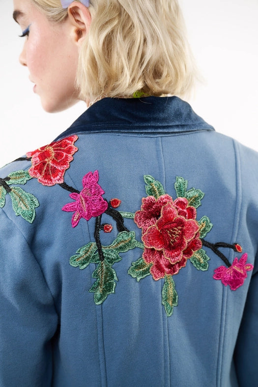 Elise Embellished Blazer-Blazer-Aratta-S-Vintage Blue-Urbanheer