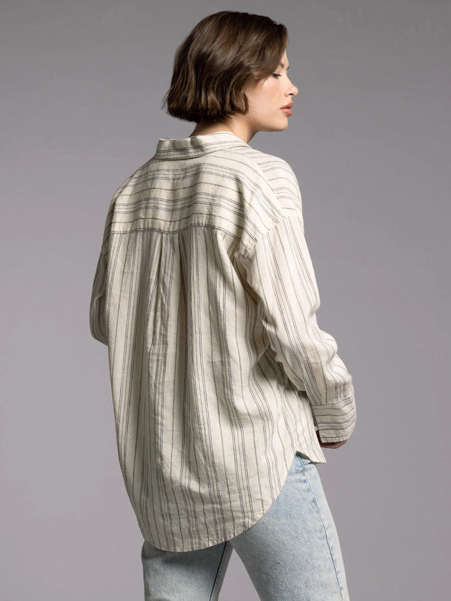 Elise Shirt ICE IVORY PINSTRIPE-Shirt-Weekend Los Angeles-XS-IVORY PINSTRIPE-Urbanheer