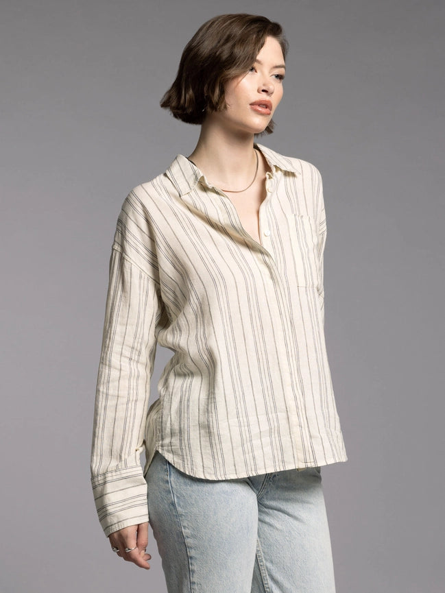 Elise Shirt ICE IVORY PINSTRIPE-Shirt-Weekend Los Angeles-XS-IVORY PINSTRIPE-Urbanheer