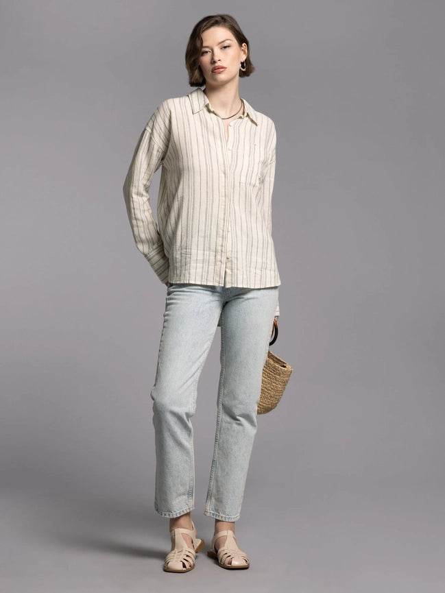 Elise Shirt ICE IVORY PINSTRIPE-Shirt-Weekend Los Angeles-XS-IVORY PINSTRIPE-Urbanheer