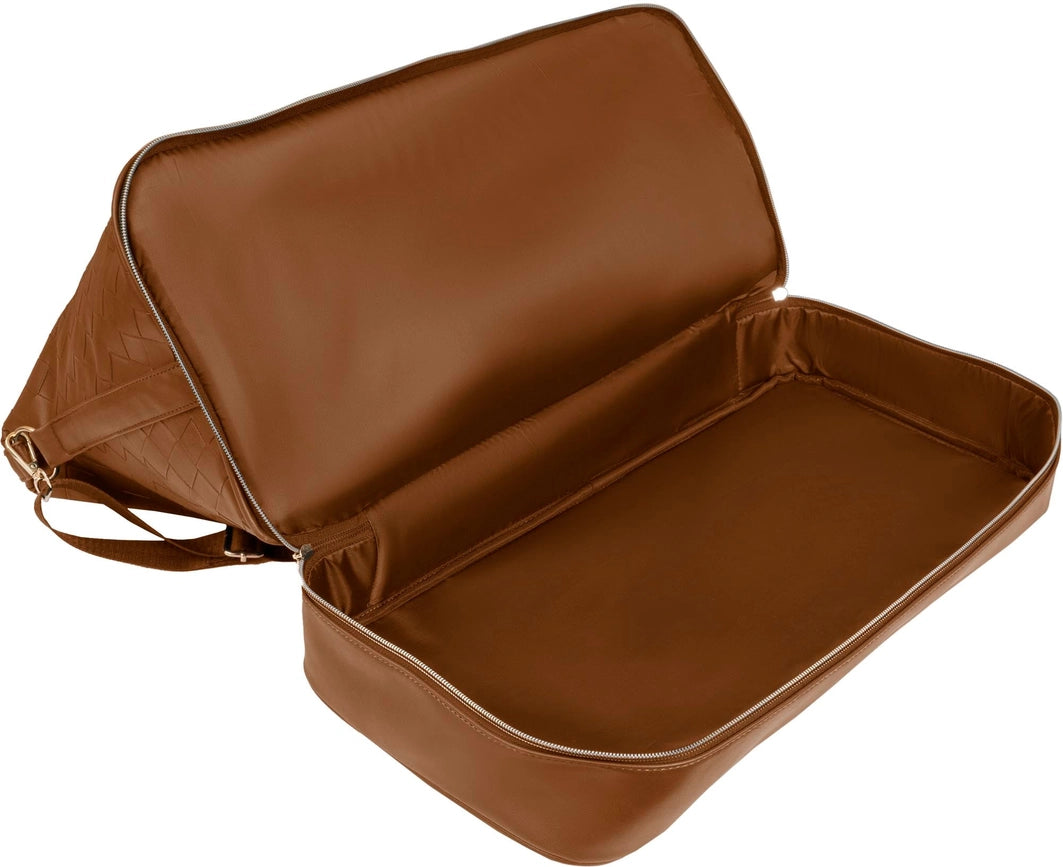 Ellen Tracy 20 Inch Woven Drop Bottom Duffel COGNAC-Duffel-Magid-006-COGNAC-Urbanheer