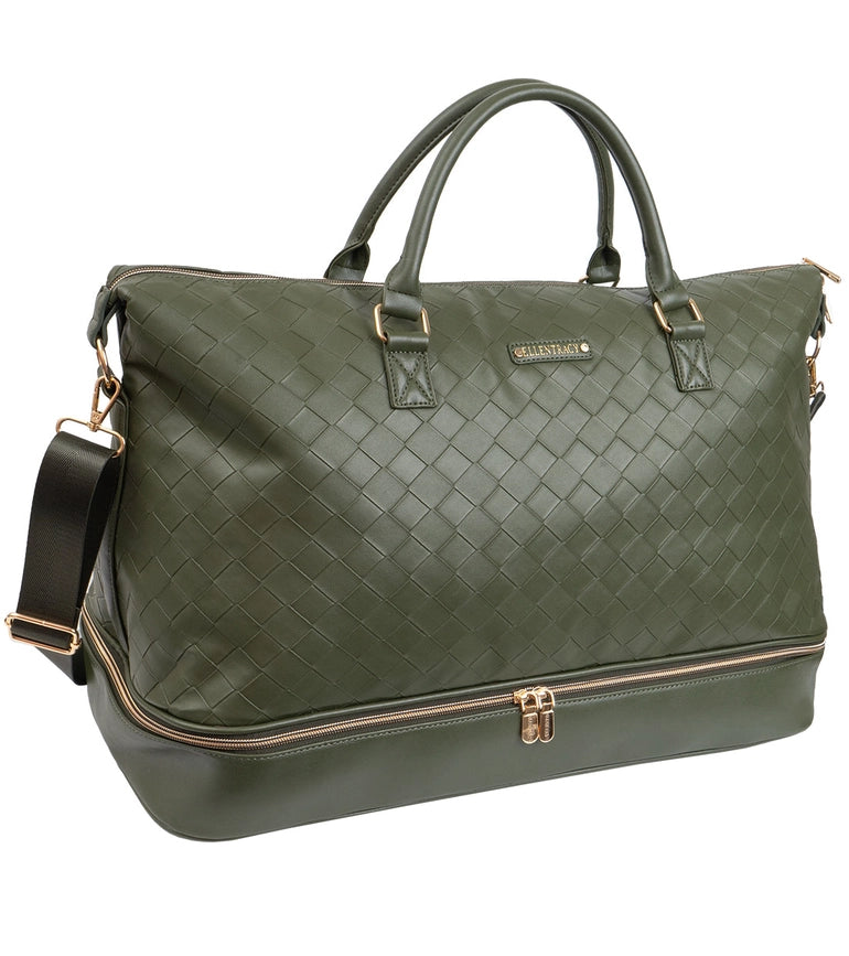 Ellen Tracy 20 Inch Woven Drop Bottom Duffel MOSS-Duffel-Magid-333-MOSS-Urbanheer