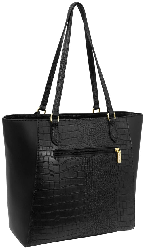 Ellen Tracy Croco Tote BLACK-Tote Bags-Magid-BLACK-001-Urbanheer