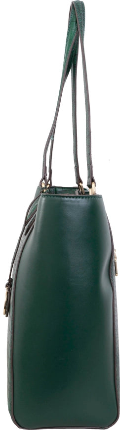 Ellen Tracy Croco Tote EMERALD-Tote Bags-Magid-EMERALD-004-Urbanheer