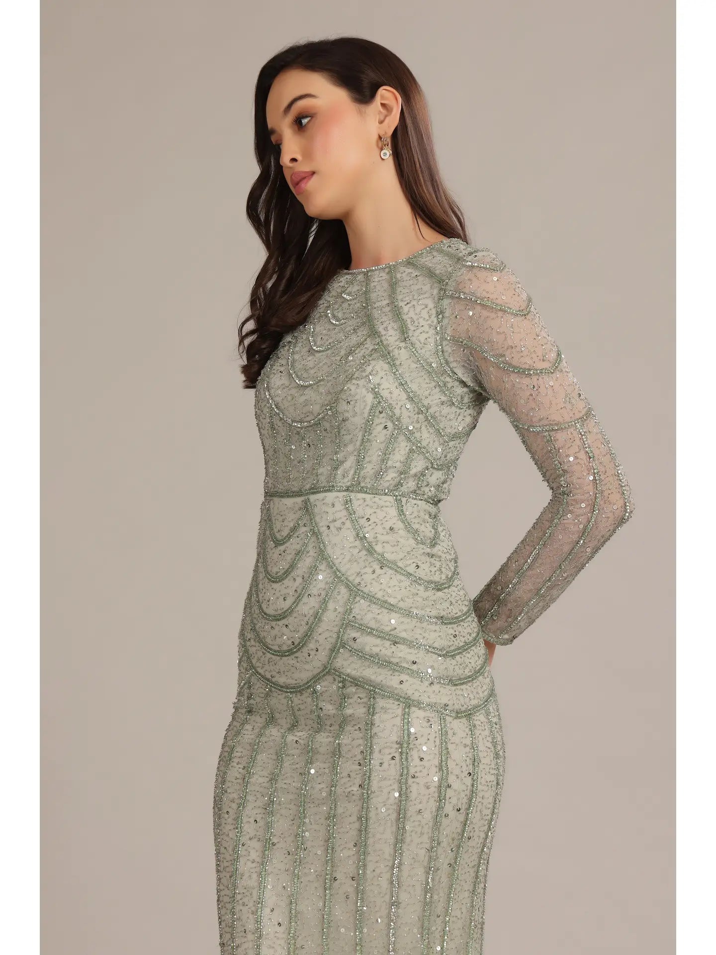 Ellis Maxi Dress in Sage Green from Lace & Beads exclusive at Urbanheer Ellis Maxi Dress in Sage Green from Lace & Beads exclusive at Urbanheer