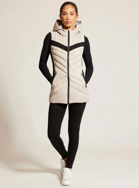 Elongated Puffer Vest - Pumice