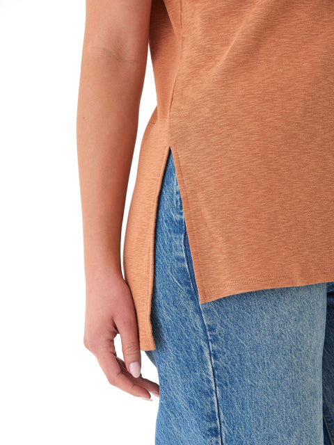 Elsie Textured Slub Jersey Vneck Tee