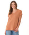 Elsie Textured Slub Jersey Vneck Tee