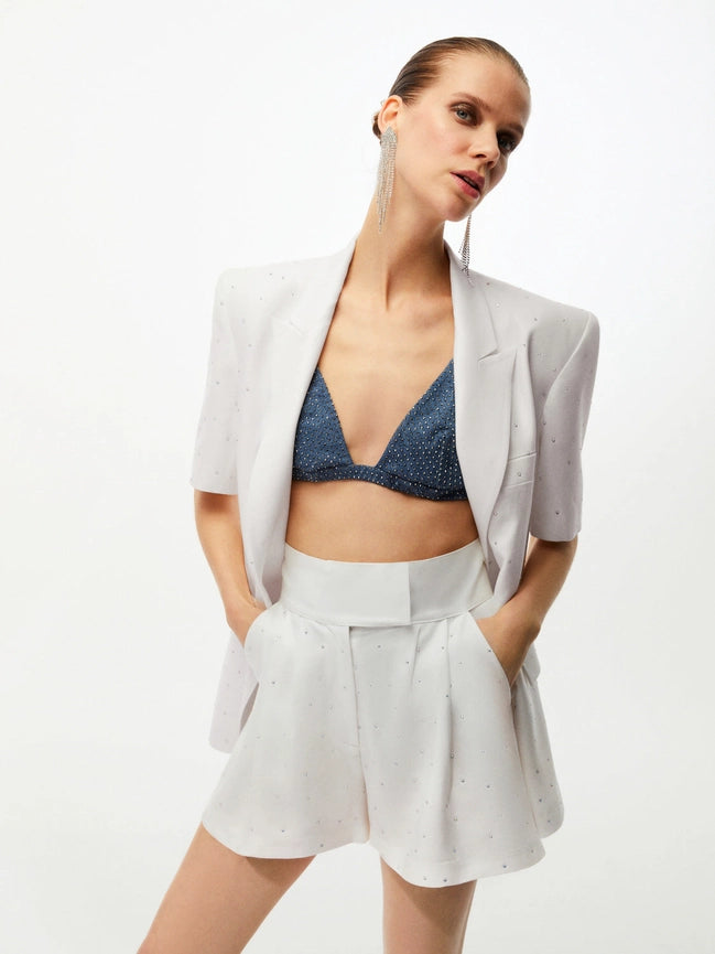 Embellished Shorts-Shorts-NOCTURNE-XS-Ecru-Urbanheer