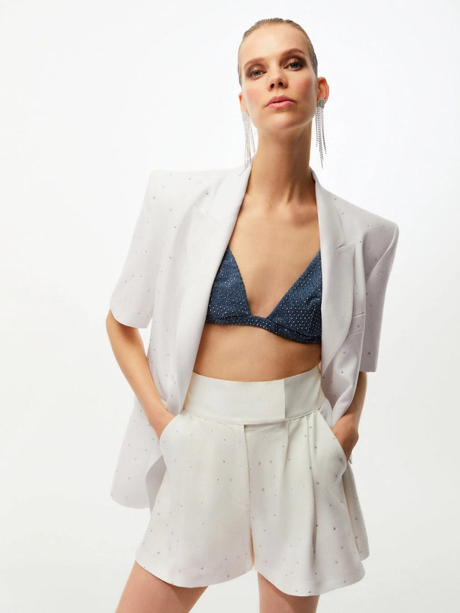 Embellished Shorts-Shorts-NOCTURNE-XS-Ecru-Urbanheer