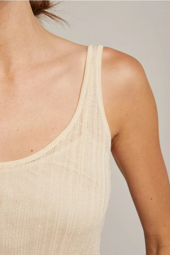 Emberly Semi Sheer Ribbed Maxi Dress CREAM-Dress-Crescent-XS-CREAM-Urbanheer