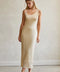 Emberly Semi Sheer Ribbed Maxi Dress CREAM-Dress-Crescent-XS-CREAM-Urbanheer