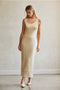 Emberly Semi Sheer Ribbed Maxi Dress CREAM-Dress-Crescent-XS-CREAM-Urbanheer