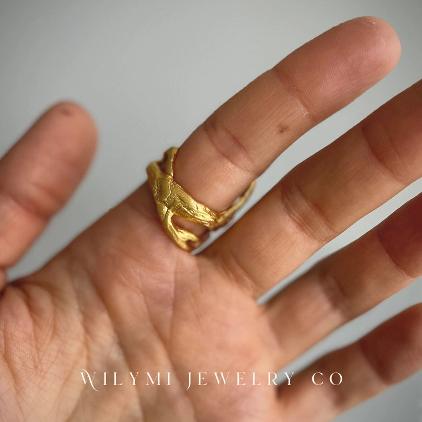 Embraced White Pearl Ring | 10x10mm | 24k Gold Filled-Ring-WILYMI Jewelry Co-1.1 in (2.8 cm)-Urbanheer