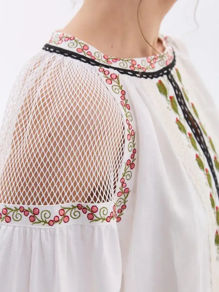 Embroidered Boho Blouse Zhadana-Blouse-Handmade Originals Ukraine-XXS-Urbanheer