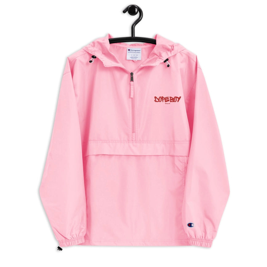 Embroidered Champion Packable Jacket Pink Candy-Jackets-Dope Gurl Magic-S-Urbanheer