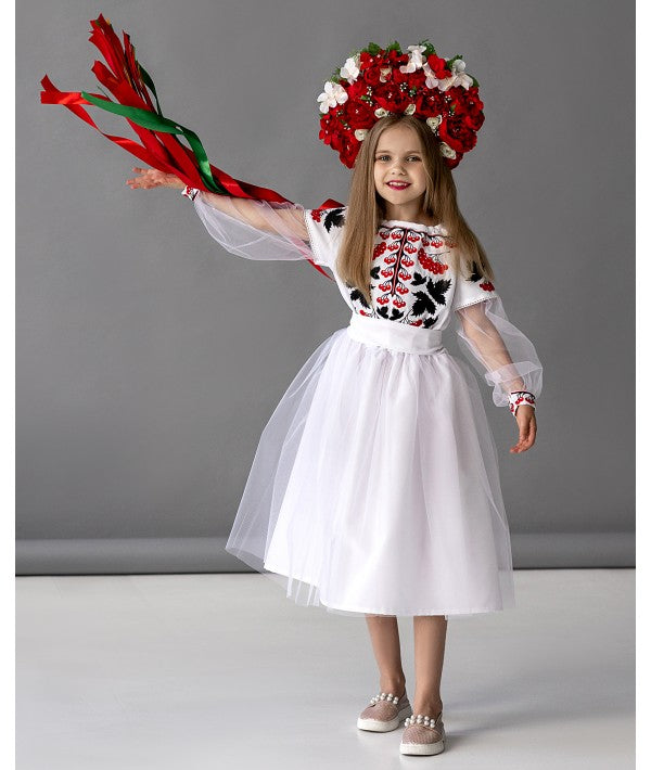 Embroidered Dress For Girl Kalina-Dress-Art Lev-116 cm/45.66 in-Urbanheer