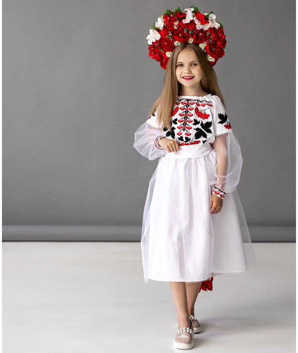 Embroidered Dress For Girl Kalina-Dress-Art Lev-116 cm/45.66 in-Urbanheer