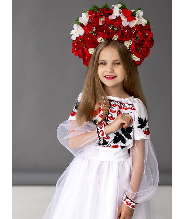 Embroidered Dress For Girl Kalina-Dress-Art Lev-116 cm/45.66 in-Urbanheer