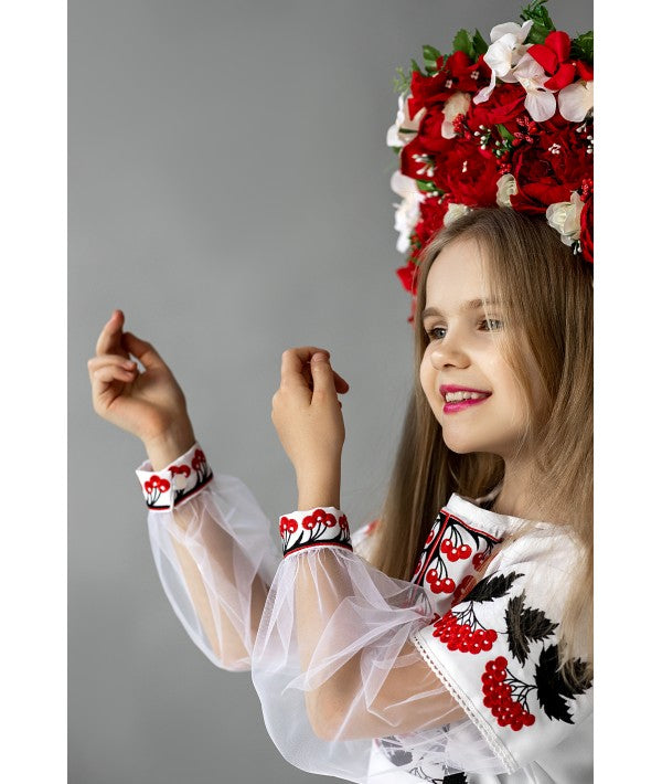 Embroidered Dress For Girl Kalina-Dress-Art Lev-116 cm/45.66 in-Urbanheer