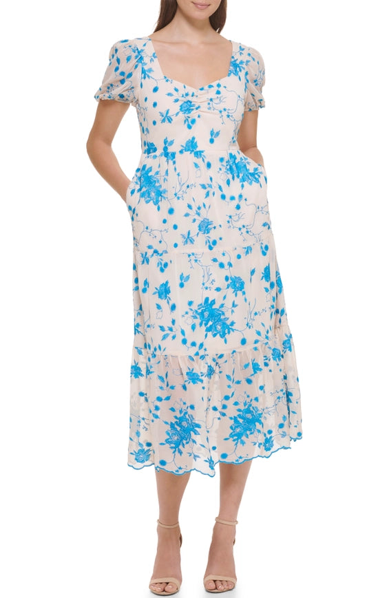Embroidered Floral Midi-Dress-Kensie & Siena-2-IVORY BLUE-Urbanheer