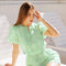 Embroidered Floral Short-Sleeve Romper-Romper-Endless Blu-S-SAGE-Urbanheer