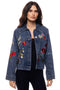 Embroidered Flora Denim Jacket | Blue
