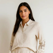 Embroidered Sleeve Shirt