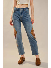 Embroidered Straight Leg Jeans