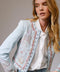 Embroidered Studded Denim Jacket-Jacket-Blue B-S-LIGHT WASH-Urbanheer