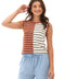 Emilia Caribbean Stripe Eco Jersey Crew Tank