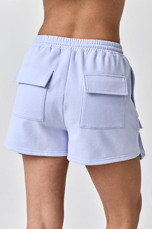 Emilia Cropped Balloon Sweatshirt And Shorts Light Blue-Set-Papermoon-S-Urbanheer